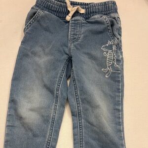 Kids Blue  Sweat Pant Denim Joggers with Crocodile Design